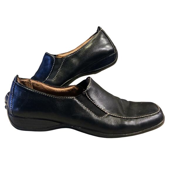 Natural Soul by Naturalizer Camelia Comfort Black Leather Loafer Women 7 SlipOn - Picture 1 of 5